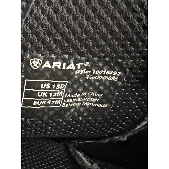 Ariat Rebel Black Leather Square Toe Western Roper Cowboy Boots Mens US 13D main image 11
